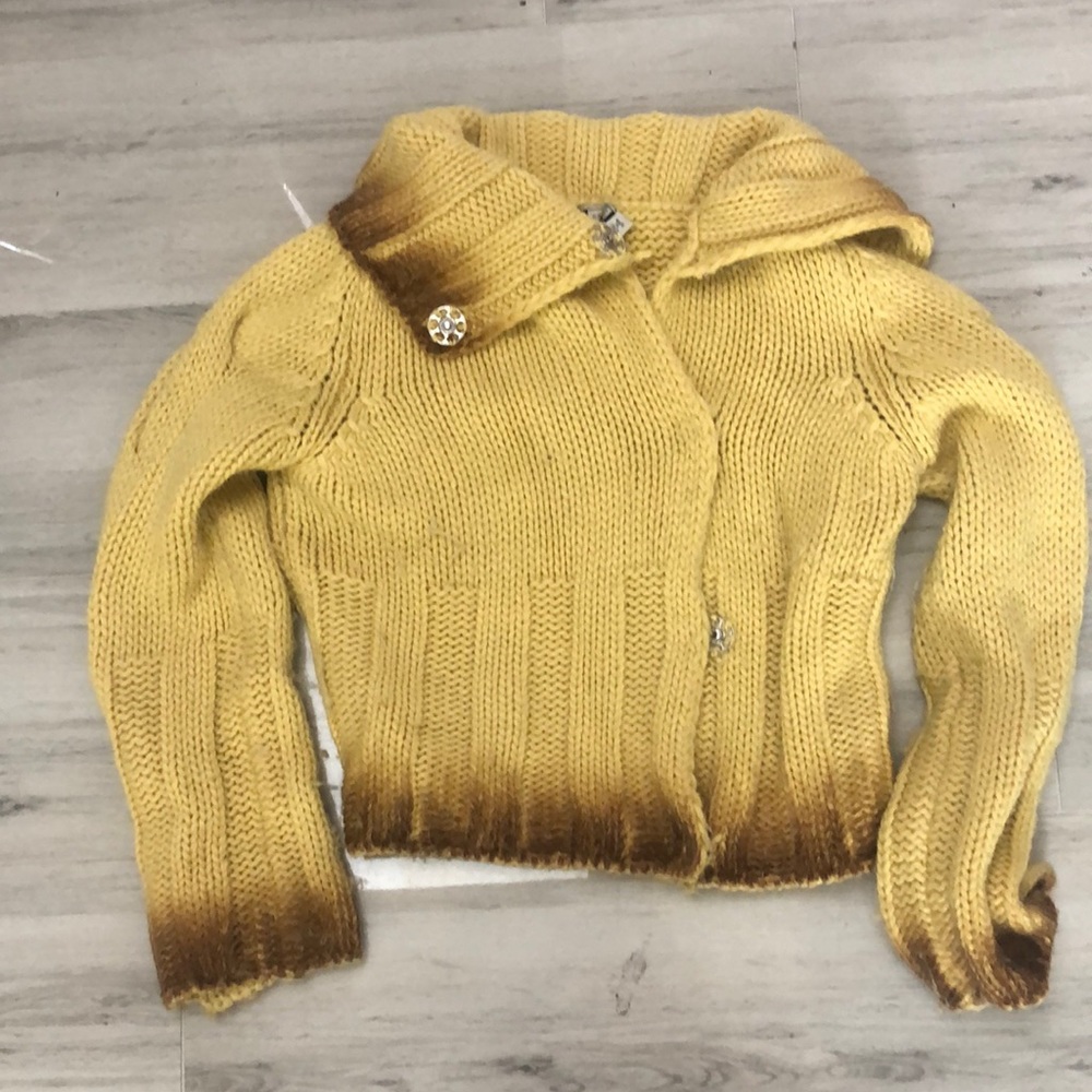 Max Mara wool alpaca and mohair ombré chunky cardigan